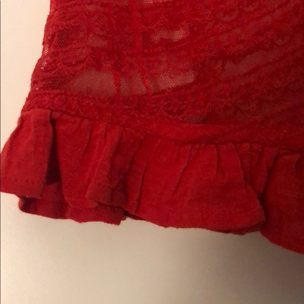 Free People Red Lace Crop Top - NWT - Picture 2 of 5